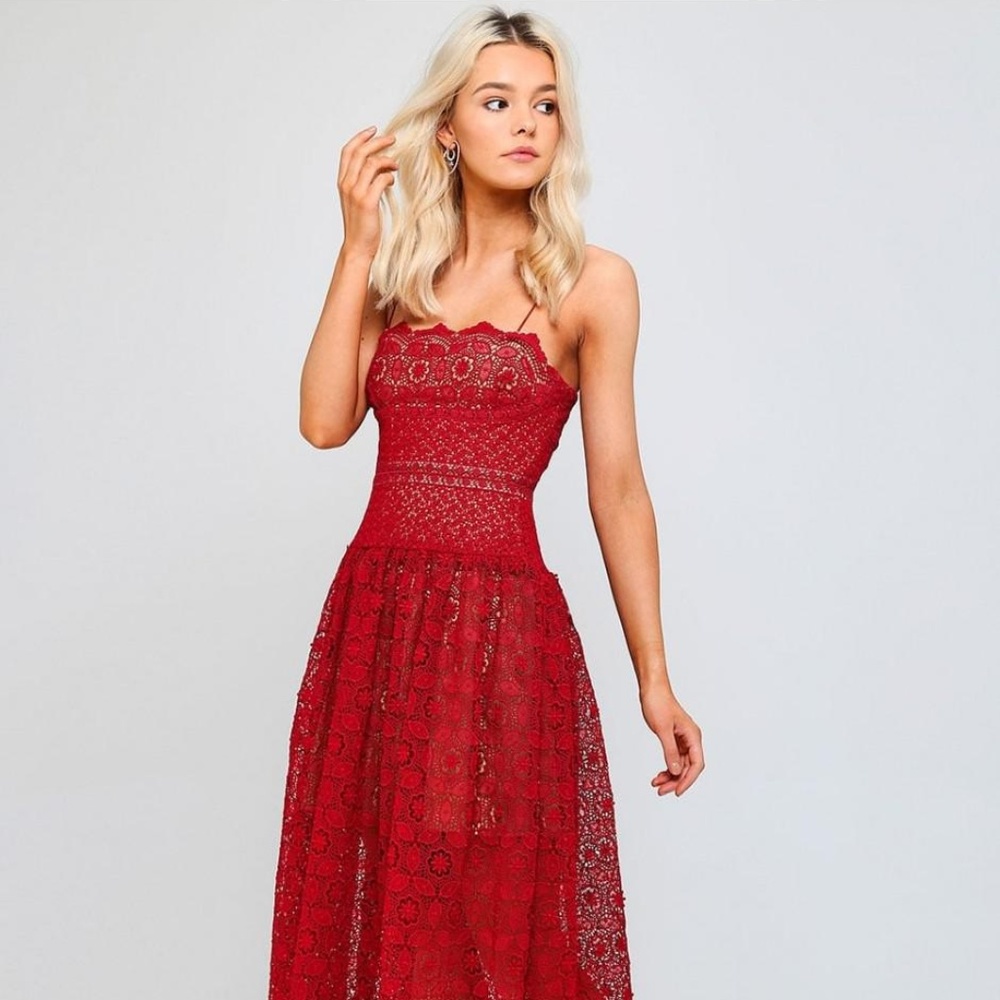 SELF-PORTRAIT CIRCULAR FLORAL LACE DRESS - Picture 1 of 7